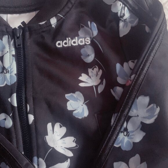 Adidas Girls Floral Satin Bomber Track Suit Jacket Size 2T - Picture 4 of 8